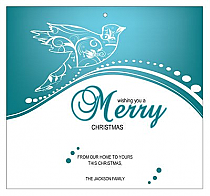 Big Square Swirl Dove Christmas Hang Tag 