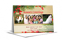 Christmas Seasons Greetings Holiday Mistletoe Cards with multiple photo 7.875" x 5.50" w-envelope