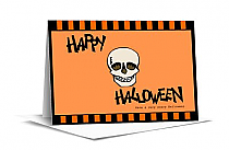 Striped Border Halloween Note Card