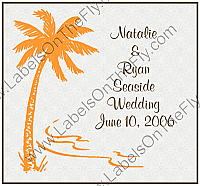 Tropic getaway Square Wedding Labels