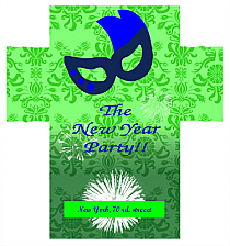 New Year Party Rectangle Labels 3.5x3.75