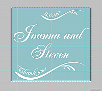 Wave Square Wedding Labels