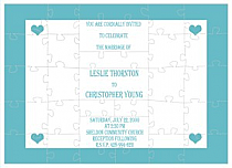 Mini hearts Small Invite Wedding Puzzle