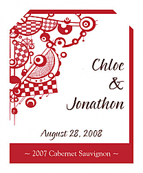 Modern Wine Wedding Label