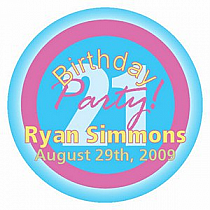 Circle Party Birthday Label