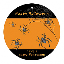 Spider Halloween Circle Favor Tag 2x2