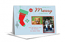 Large Hanging Stocking Photo Upload Christmas Card w-Envelope 7.875" x 5.50" family style