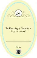 Tranquil Text Oval Bath Body Labels