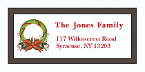 Custom Christmas Wreath Address Labels 2" x .875"