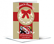 Christmas Large Red Bow Cards with photo 5.50" x 7.875" w-envelope