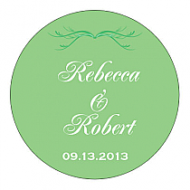 Honeymoon Waves Circle Wedding Labels