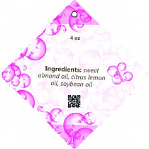 Bubbles Text Diamond Bath Body Favor Tags