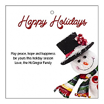 Square Corner Snowman Christmas Hang Tag