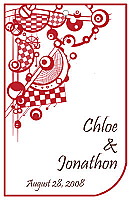 Modern Medium Crimsonred Wedding Favor Tags