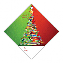 Two Tone Christmas Tree Diamond To From Hang Tag