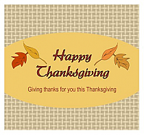 Leaves Thanksgiving Square Labels 3.5x3.25