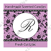 Custom Floral Pearls Large Square Candle Label