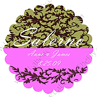 Rococo Scalloped Circle Wedding Labels