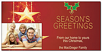 Christmas Card w-Envelope 8" x 4" Star From Home to Home Family style