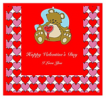 Hearts Galore Valentine Big Square Favor Tag 3.5x3.25