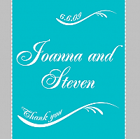 Wave Vertical Big Rectangle Wedding Labels