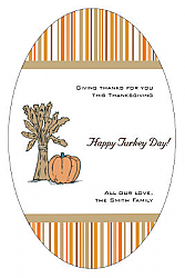 Stripes Thanksgiving Vertical Oval Labels 2.25x3.5