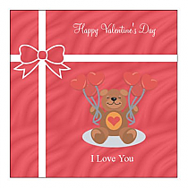 Present Valentine Square Labels 2x2