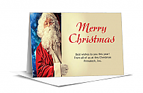 Side Scroll Santa Writing Holiday Card 7.875" x 5.50" with Envelope business style