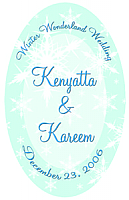 Winter Wonderland Vertical Oval Wedding Label