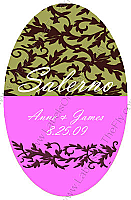 Rococo Vertical Oval Wedding Labels