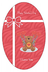 Present Valentine Vertical Oval Labels