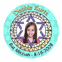 Mosaic Big Circle Bat Mitzvah Label