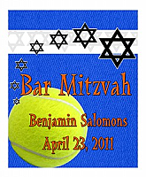 Starburst Big Vertical Rectangle Bat Mitzvah Label