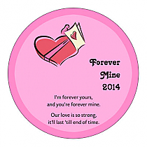 Forever Mine Valentine Day Circle Labels 2x2