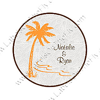 Tropic getaway Circle Wedding Labels