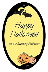 Corner Clipart Halloween Vertical Oval Favor Tag 2.25x3.5