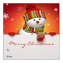 Square Snowman Top Christmas To From Hang Tag