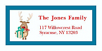 Little Present Reindeer Christmas Address Labels 2" x .875"