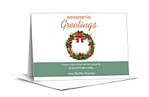 Christmas Decorative Holiday Wreath Cards  7.875" x 5.50" w-envelope