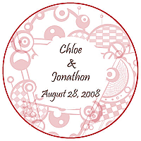 Circle Crimsonred Wedding Coaster