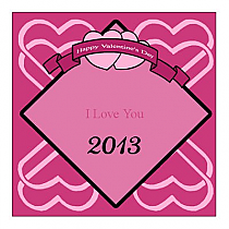 Heart Banner Valentine Square Labels 2x2