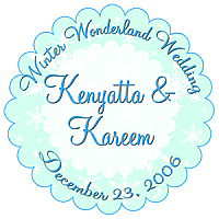 Winter Wonderland Scalloped Circle Wedding Label