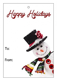 Vertical Rectangle Corner Snowman To From Christmas Hang Tag