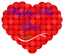 Happy New Year Heart Labels 1.75x1.75