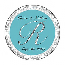 Silhouette Big Circle Wedding Labels