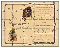 Sepia Large Invite Christmas Puzzle