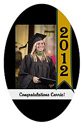 Best Wishes Vertical Oval Graduation Labels