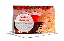 Stockings Hanging on a Christmas Mantle Holiday Card w-Envelope 7.875" x 5.50" business style