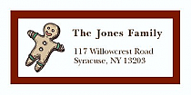 Gingerbreadman Christmas Address Labels 2" x .875" 