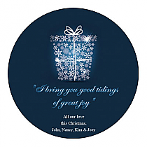 Circle  Big Present Ribbon Christmas Labels